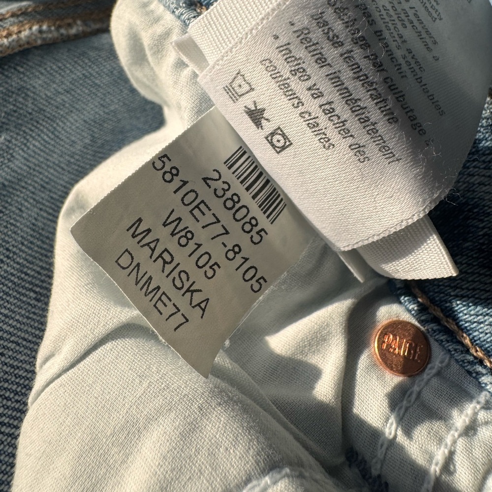 Paige Premium Denim - Ultra High Rise Cindy w/ Raw Hem in Mariska, Size 27 - Picture 8 of 9
